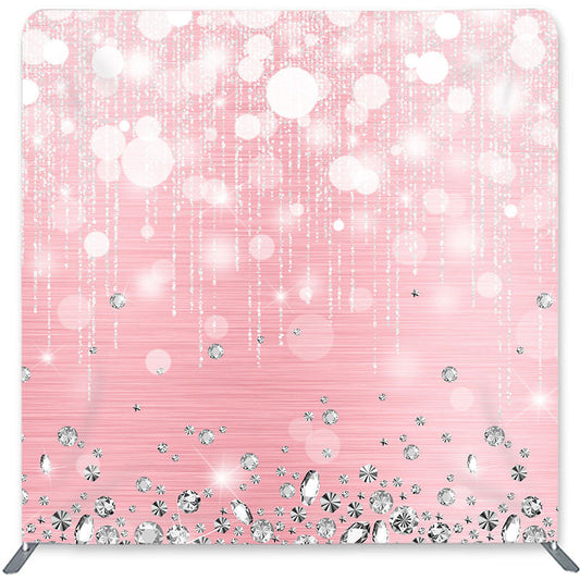 Lofaris Silver Diamonds Bokeh Double-Sided Backdrop for Birthday