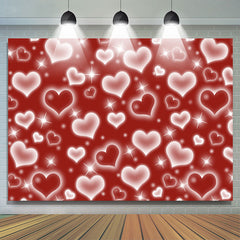 Lofaris Silver Love And Red Happy Valentines Day Backdrops
