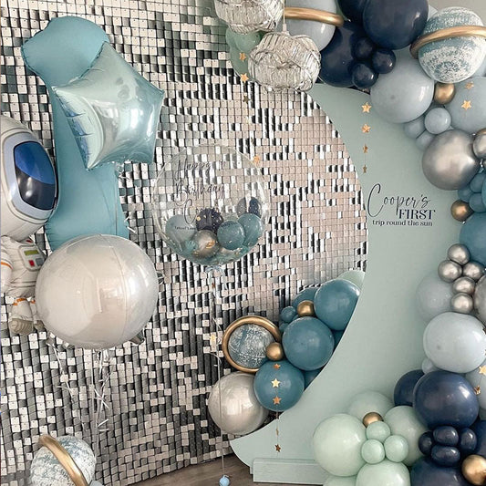 Lofaris Silver Shimmer Sequin Wall - Panels Back Decor