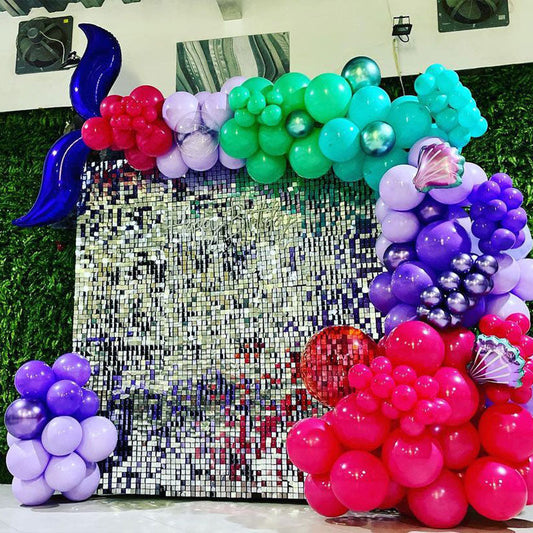 Lofaris Silver Shimmer Wall Panels Decorations For Birthday Party