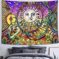 Lofaris Sliver Sun Colorful Novelty Cartoon Trippy Wall Tapestry