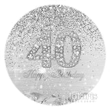 Load image into Gallery viewer, Lofaris Silver Themed Happy 40Th Birthday Circle Backdrop