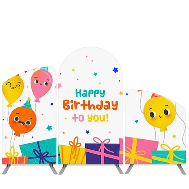 Lofaris Smiling Balloon With Gift Birthday Arch Backdrop Kit