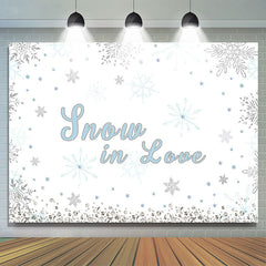 Lofaris Snow In Love Blue Snowflake Winter Backdrop for Party