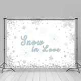 Load image into Gallery viewer, Lofaris Snow In Love Blue Snowflake Winter Backdrop for Party