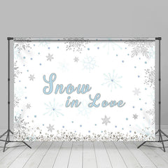 Lofaris Snow In Love Blue Snowflake Winter Backdrop for Party