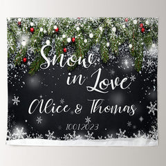 Lofaris Elegant Snow In Love Winter Wedding Backdrop