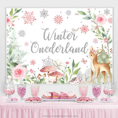 Lofaris Snowflake Flower With Deer Onederland Birthday Backdrop
