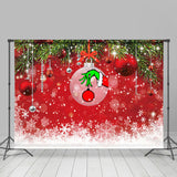Load image into Gallery viewer, Lofaris Snowy And Red With Glitter Christmas Ball Winter Backdrop