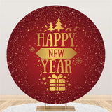 Load image into Gallery viewer, Lofaris Snowy Dots Gifts Happy New Year Round Holiday Backdrop