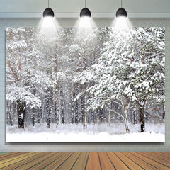 Lofaris Snowy Foest With Peaful White Scene Winter Backdrop