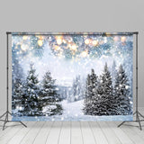 Load image into Gallery viewer, Lofaris Snowy Lighting Forest Cold Winter Holiday Backdrop