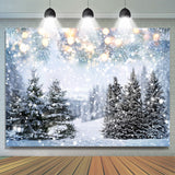 Load image into Gallery viewer, Lofaris Snowy Lighting Forest Cold Winter Holiday Backdrop