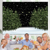Load image into Gallery viewer, Lofaris Snowy Night Green Pine Tree in the Snow Winter Backdrop
