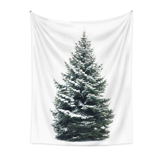 Lofaris Snowy Pine Tree Christmas Wall Hanging Art Tapestry