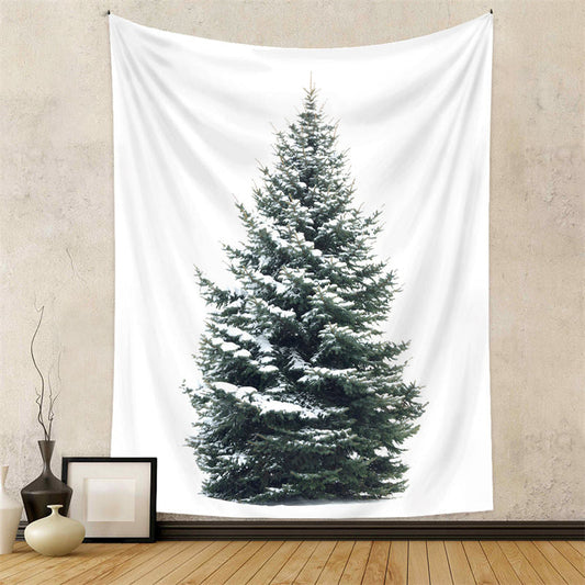Lofaris Snowy Pine Tree Christmas Wall Hanging Art Tapestry