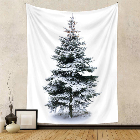 Lofaris Snowy Tree Vintage Christmas Tapestry Wall Hanging