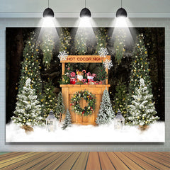 Lofaris Snowy Winter Hot Cocoa Night Theme Christmas Backdrop