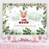Load image into Gallery viewer, Lofaris Snowy Winter Reindeer Christmas Baby Shower Backdrop