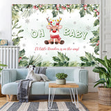 Load image into Gallery viewer, Lofaris Snowy Winter Reindeer Christmas Baby Shower Backdrop