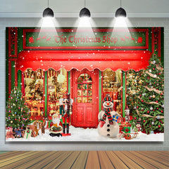 Lofaris Snowy Winter With The Christmas Shop Holiday Backdrop
