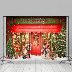 Lofaris Snowy Winter With The Christmas Shop Holiday Backdrop