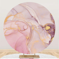 Lofaris Soft Pink Purple Line Artwork Round Abstract Backdrop