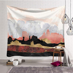 Lofaris Solid Color Mountain Geometric Abstract Wall Tapestry
