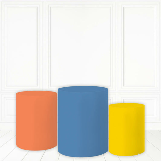 Lofaris Solid Color Plinth Cover Blue Orange Yellow Cake Table