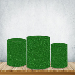 Lofaris Solid Glitter Green Plinth Cover Grass Color Cake Table