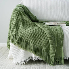 Lofaris Solid Knitted Throw Blanket Warm Bed for Couch