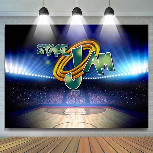 Lofaris Space Jam Theme Basketball Happy Birthday Backdrop