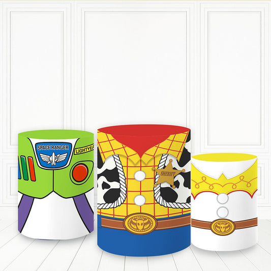 Lofaris Space Ranger Cylinder Cover Cow Pattern Cake Table