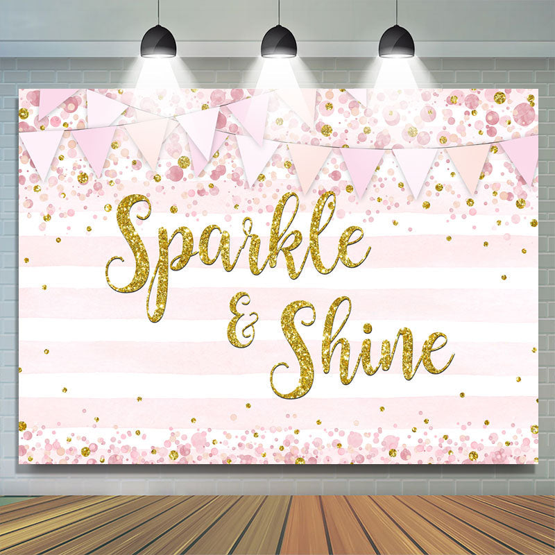 Lofaris Spaikle and Shine Pink stripe Bokeh Bakcdrop for Girl