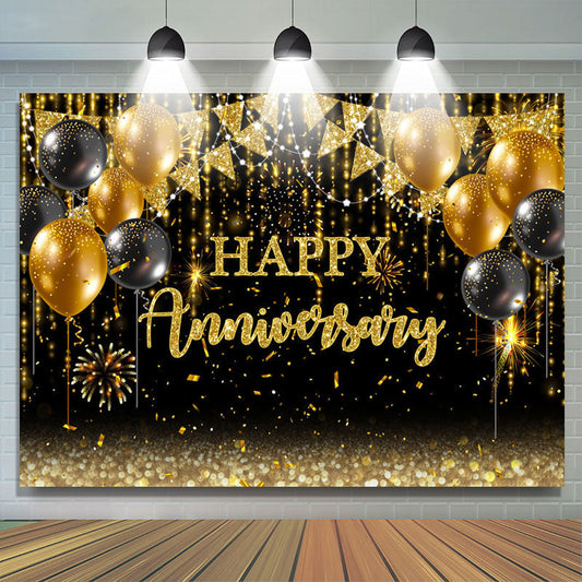 Lofaris Spark Balloon Flags Happy Anniversary Backdrop