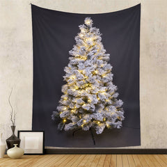 Lofaris Sparkle Snowy Christmas Tree Tapestry Wall Hanging