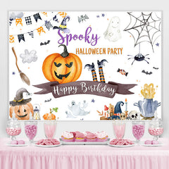 Lofaris Spooky Halloween Party Happy Birthday Themed Backdrop