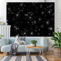 Lofaris Starry Night Black Sky Sparkle Stars Backdrop