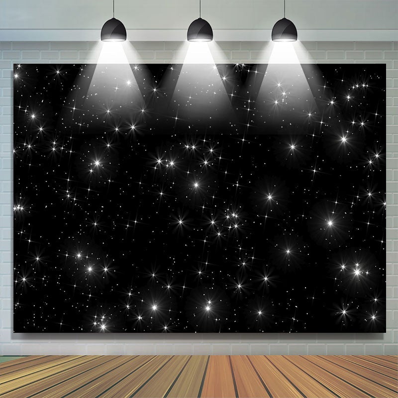 Lofaris Starry Night Black Sky Sparkle Stars Backdrop