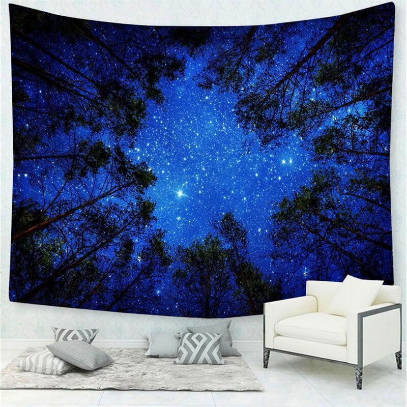 Lofaris Starry Sky Forest Room Dorm Decoration Wall Tapestry