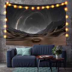 Lofaris Starry Sky Galaxy Moon Novelty Landscape Custom Tapestry