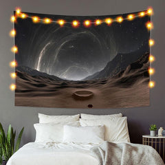 Lofaris Starry Sky Galaxy Moon Novelty Landscape Custom Tapestry