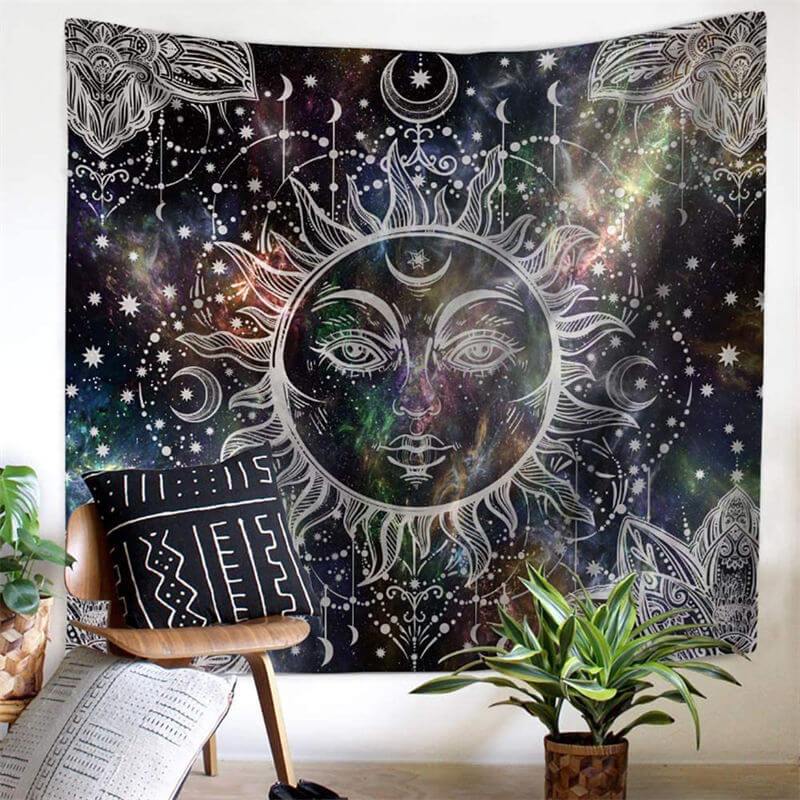 Starry Sun Star Bohemian Mandala Moon Wall Tapestry