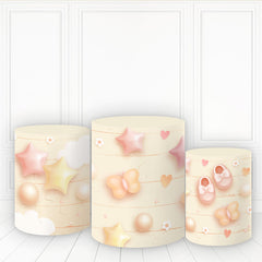 Lofaris Stars And Butterfly Pillar Wrap Creamy Color Plinth Cover