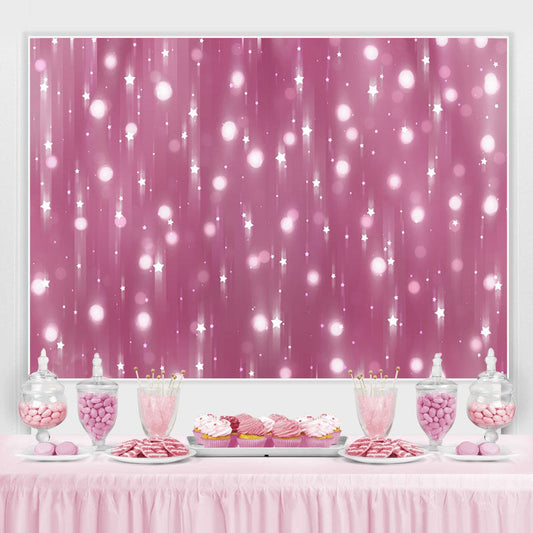 Lofaris Stars White Glitter Bokeh Photo Backdrop for Party