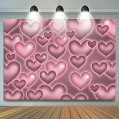 Lofaris Stereo Pink And Grey Heart Valentines Backdrop For Party