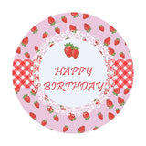 Load image into Gallery viewer, Lofaris Strawberry Circle Happy Birthday Backdrop For Girl
