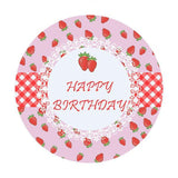 Load image into Gallery viewer, Lofaris Strawberry Circle Happy Birthday Backdrop For Girl