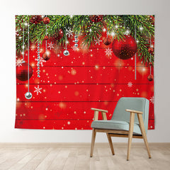 Lofaris Strings Of Silver Beads With Christmas Tree Backdrop