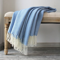 Lofaris Stripe Grey Bed Throw Blanket Warm Knit for Sofa